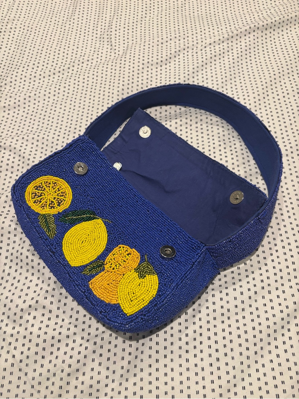 AmeriTex & Beyond Blue Beaded Lemon Shoulder Bag - Picture 3 of 4